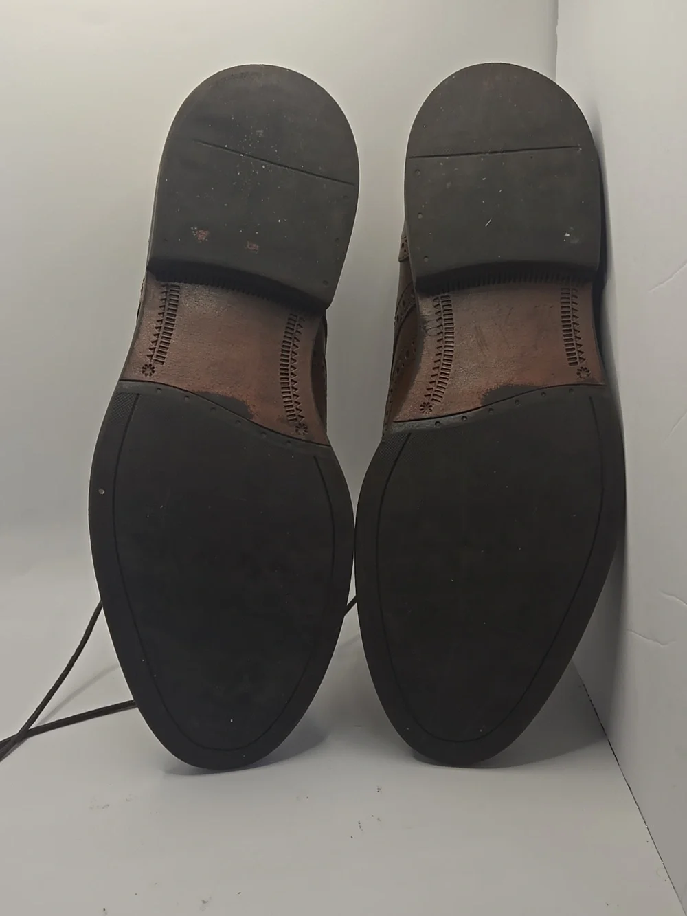1901 Men's Oxford Genuine Leather Lace Up Wingtip Brown Dress Shoes Sz 10.5